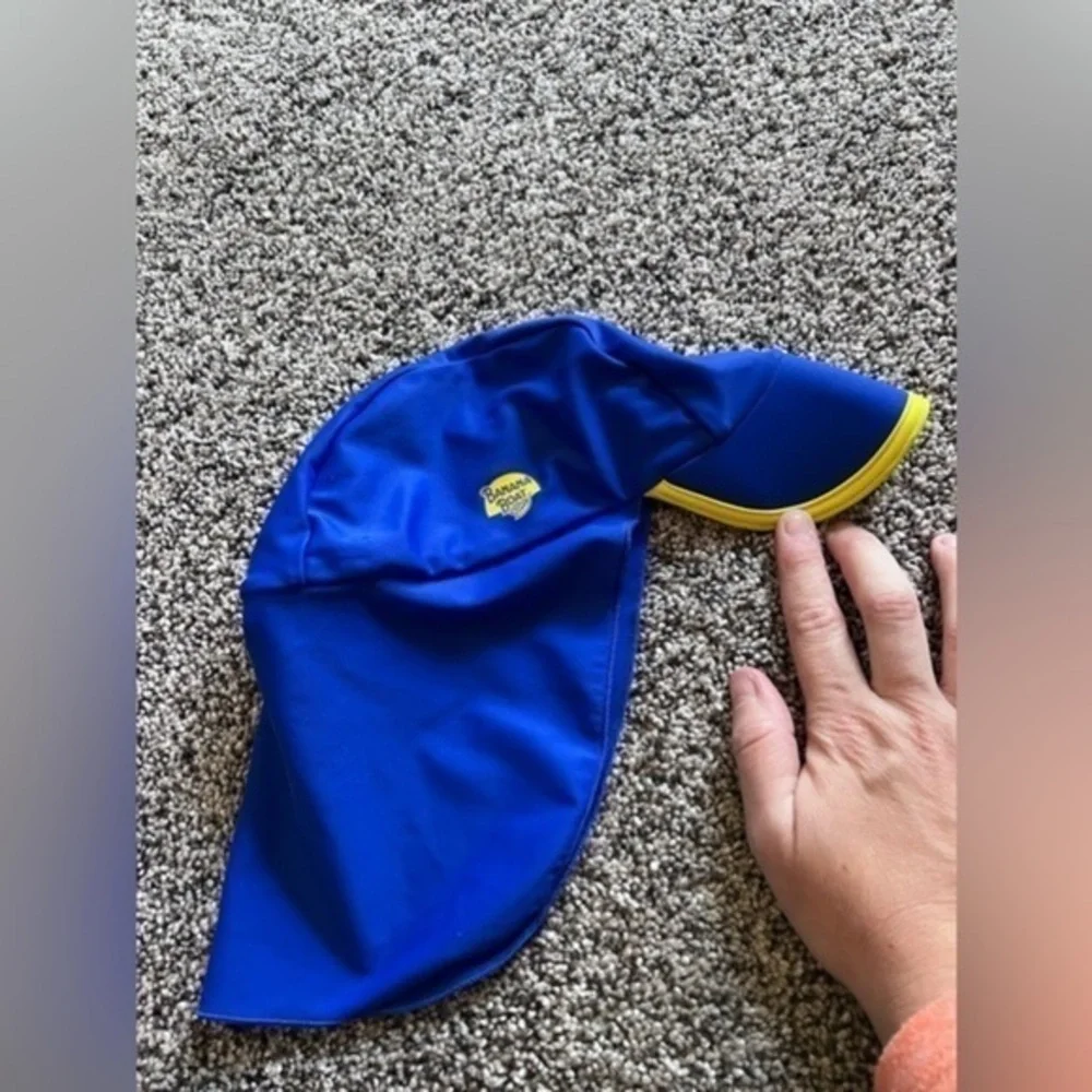Kids Banana Boat‎ Cap With Neck Shade! Color Blue/for kids 2T-4T